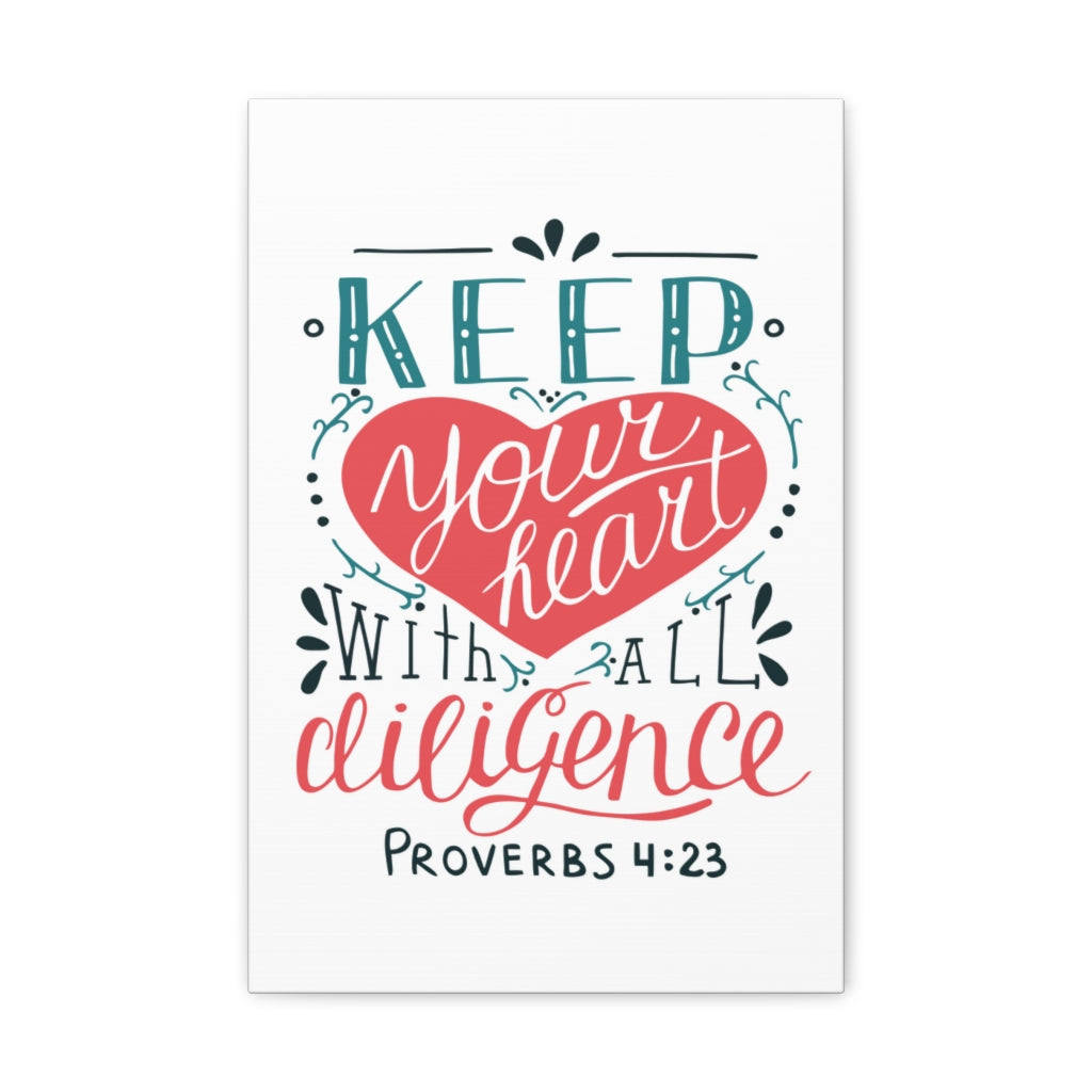 Keep Your Heart Proverbs 4:23 Christian Wall Art Bible Verse Print Ready To Hang Unframed-Express Your Love Gifts
