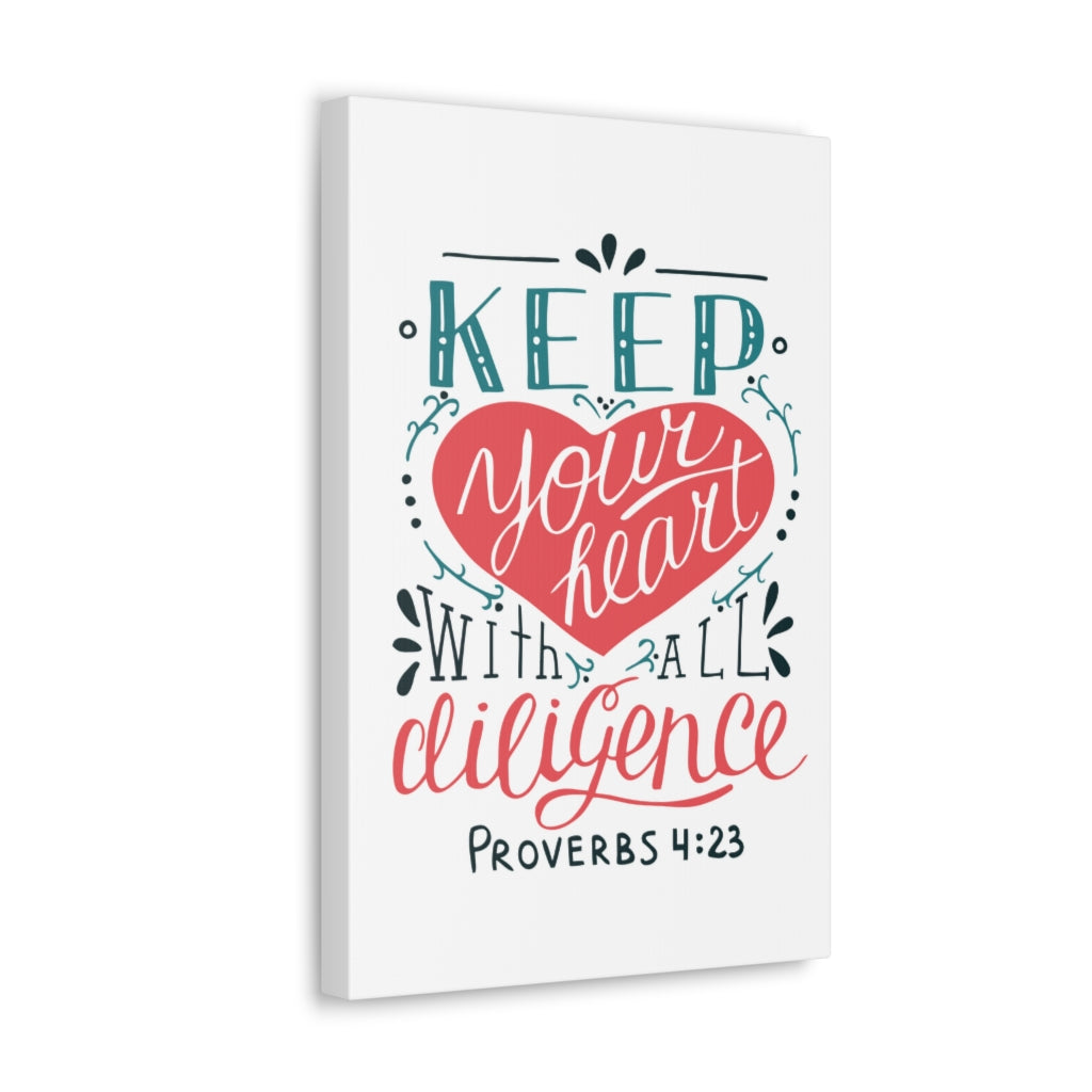 Keep Your Heart Proverbs 4:23 Christian Wall Art Bible Verse Print Ready To Hang Unframed-Express Your Love Gifts