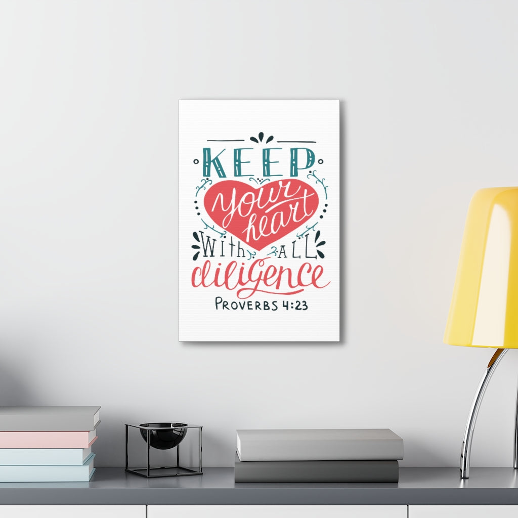 Keep Your Heart Proverbs 4:23 Christian Wall Art Bible Verse Print Ready To Hang Unframed-Express Your Love Gifts