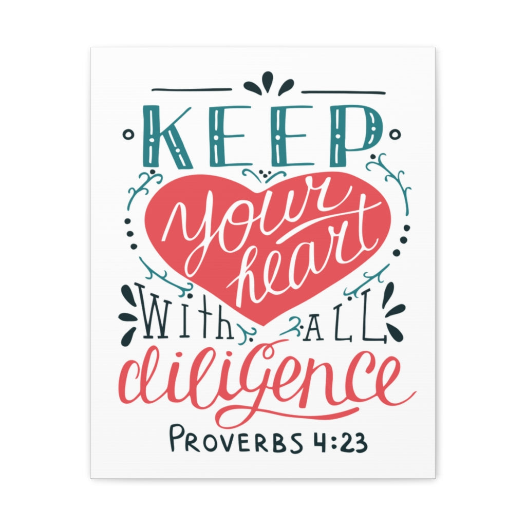 Keep Your Heart Proverbs 4:23 Christian Wall Art Bible Verse Print Ready To Hang Unframed-Express Your Love Gifts