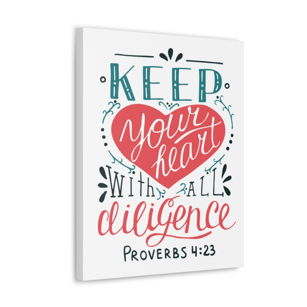 Keep Your Heart Proverbs 4:23 Christian Wall Art Bible Verse Print Ready To Hang Unframed-Express Your Love Gifts