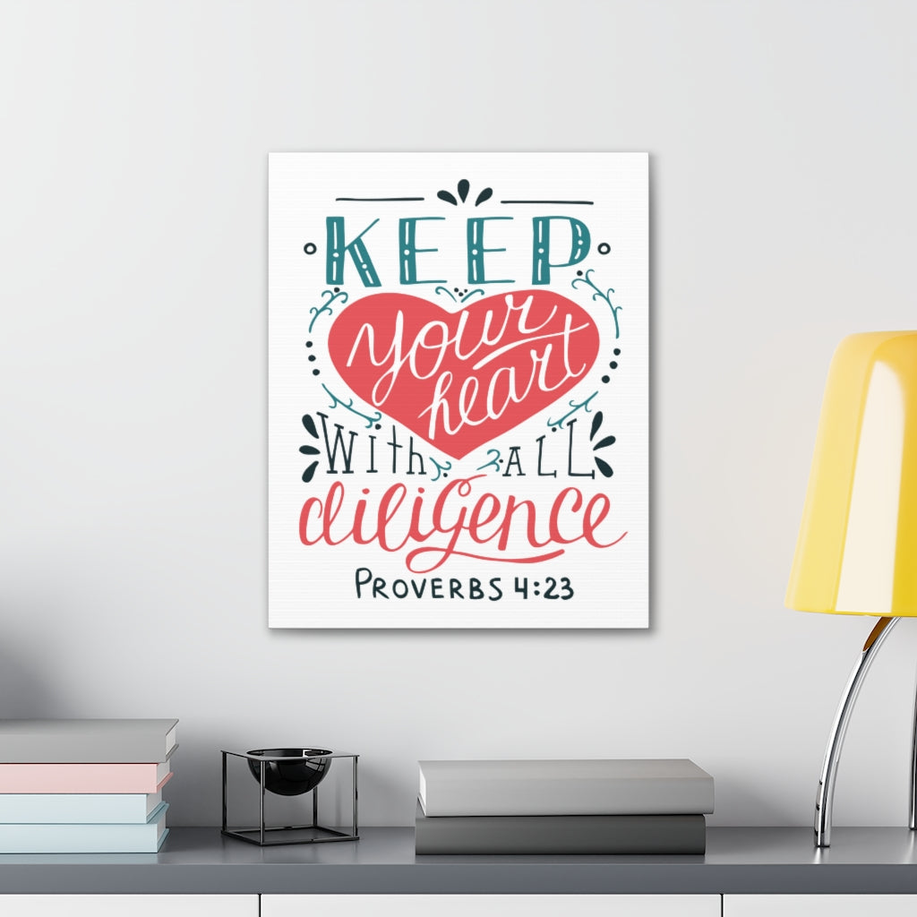 Keep Your Heart Proverbs 4:23 Christian Wall Art Bible Verse Print Ready To Hang Unframed-Express Your Love Gifts