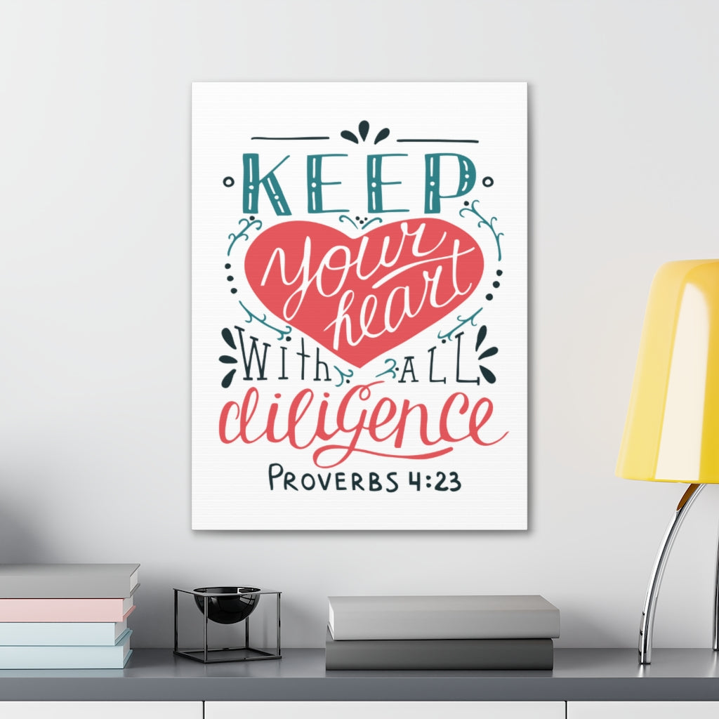 Keep Your Heart Proverbs 4:23 Christian Wall Art Bible Verse Print Ready To Hang Unframed-Express Your Love Gifts