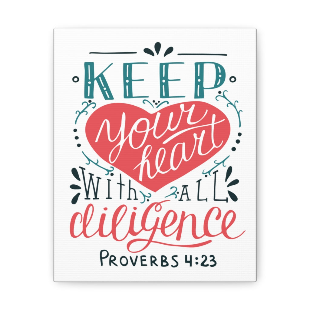 Keep Your Heart Proverbs 4:23 Christian Wall Art Bible Verse Print Ready To Hang Unframed-Express Your Love Gifts