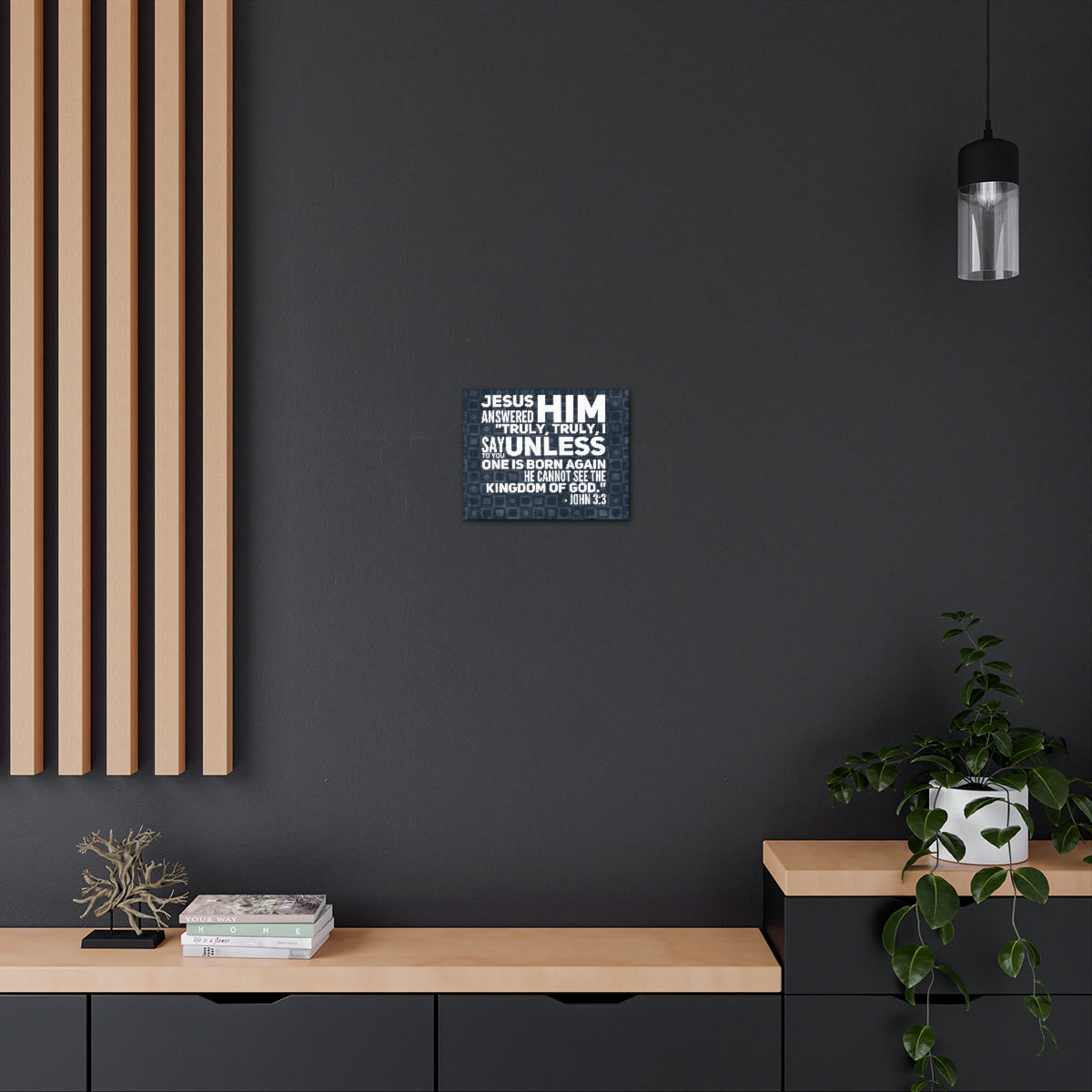 Scripture Walls Kingdom Of God John 3:3 Bible Verse Canvas Christian Wall Art Bible Verse Print Ready To Hang Unframed-Express Your Love Gifts