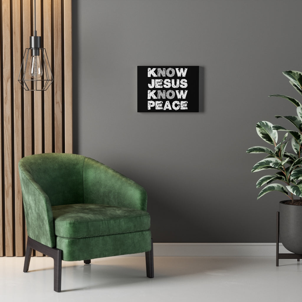 Scripture Walls Know Jesus Know Peace Bible Verse Canvas Christian Wall Art Ready to Hang Unframed-Express Your Love Gifts