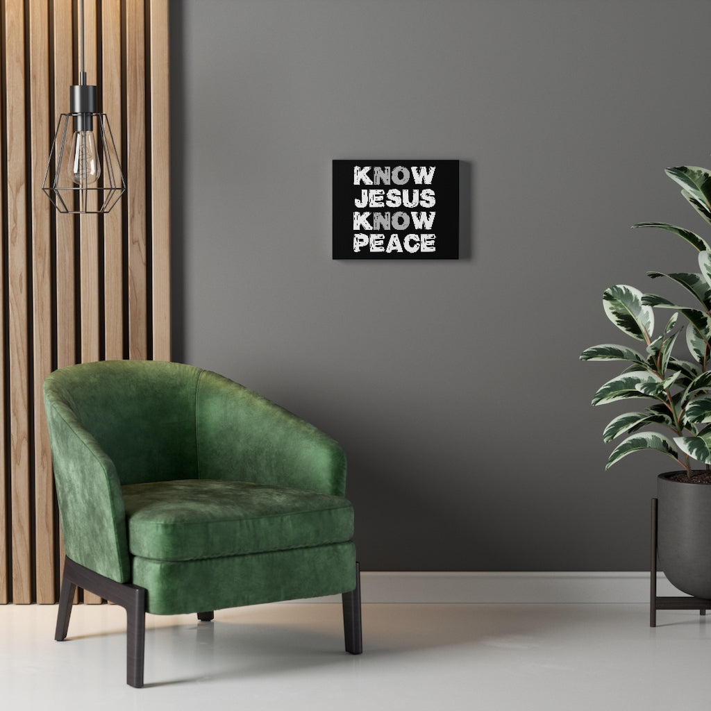Scripture Walls Know Jesus Know Peace Bible Verse Canvas Christian Wall Art Ready to Hang Unframed-Express Your Love Gifts