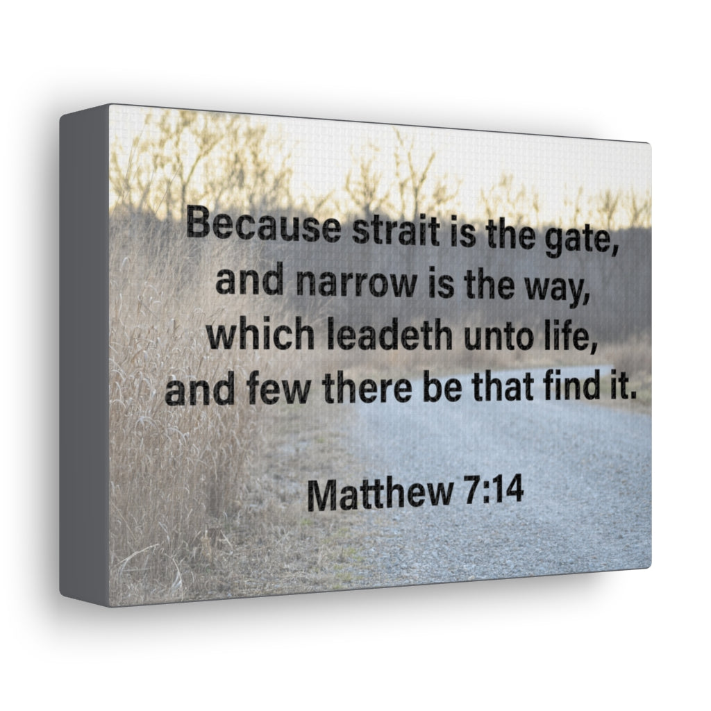Leadeth Unto Life Matthew 7:14 Bible Verse Canvas Christian Wall Art Ready to Hang Unframed-Express Your Love Gifts
