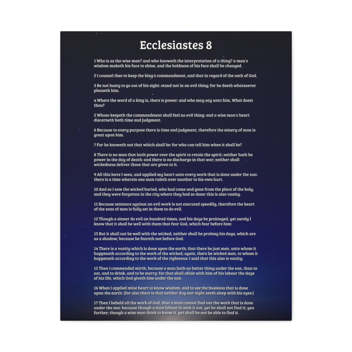 Scripture Walls Life Ecclesiastes 8 Chapter Sky Life Bible Canvas Christian Wall Art Ready to Hang Unframed-Express Your Love Gifts
