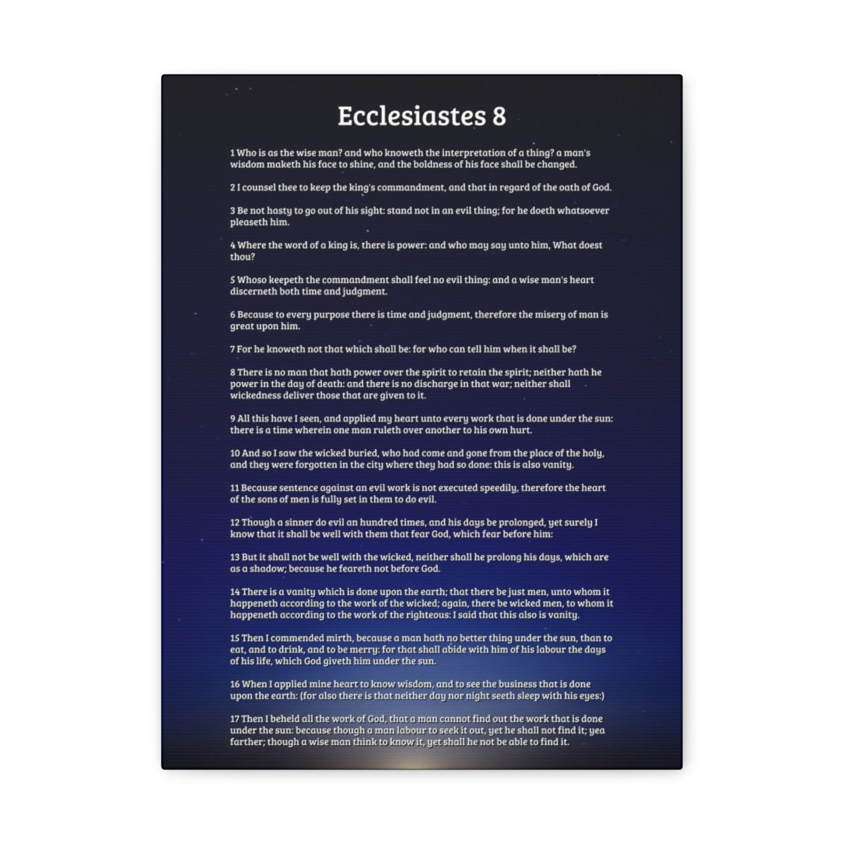 Scripture Walls Life Ecclesiastes 8 Chapter Sky Life Bible Canvas Christian Wall Art Ready to Hang Unframed-Express Your Love Gifts