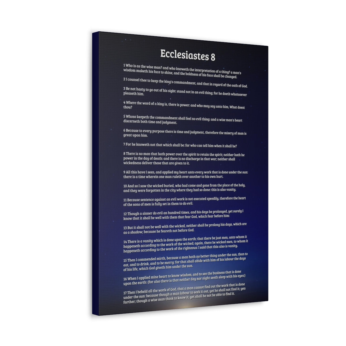 Scripture Walls Life Ecclesiastes 8 Chapter Sky Life Bible Canvas Christian Wall Art Ready to Hang Unframed-Express Your Love Gifts