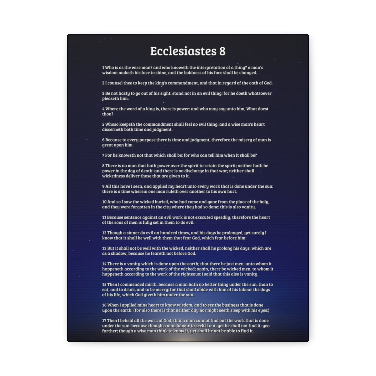 Scripture Walls Life Ecclesiastes 8 Chapter Sky Life Bible Canvas Christian Wall Art Ready to Hang Unframed-Express Your Love Gifts