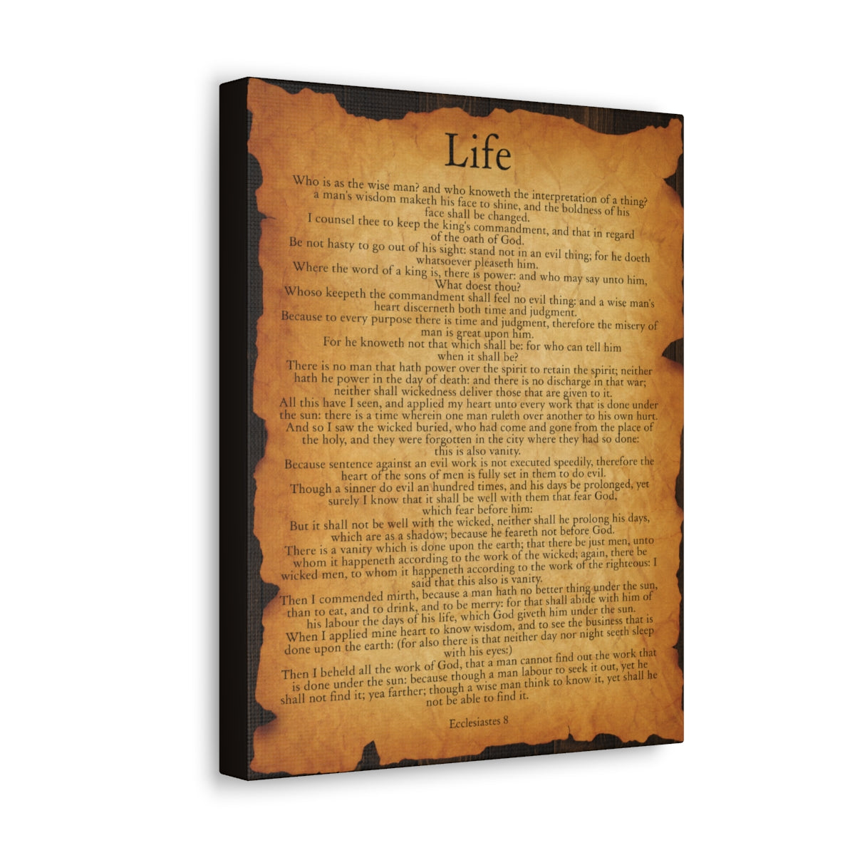 Scripture Walls Ecclesiastes 8 Chapter Gold Brown Bible Verse Canvas Christian Wall Art Ready to Hang Unframed-Express Your Love Gifts