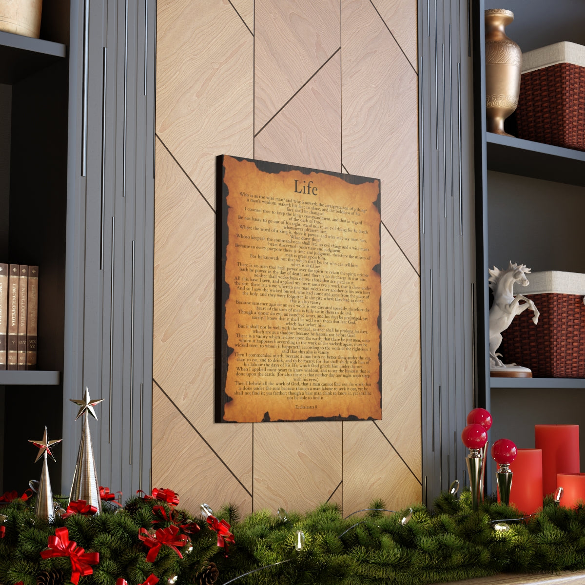 Scripture Walls Ecclesiastes 8 Chapter Gold Brown Bible Verse Canvas Christian Wall Art Ready to Hang Unframed-Express Your Love Gifts