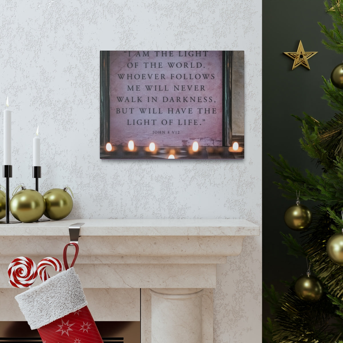 Scripture Walls Light Of Life John 8:12 Bible Verse Canvas Christian Wall Art Bible Verse Print Ready To Hang Unframed-Express Your Love Gifts