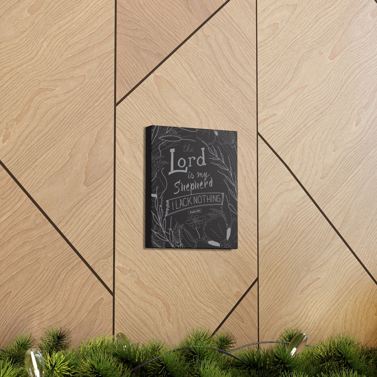 Scripture Walls Lord Is My Shepherd Psalm 23:1 Bible Verse Canvas Christian Wall Art Ready to Hang Unframed-Express Your Love Gifts