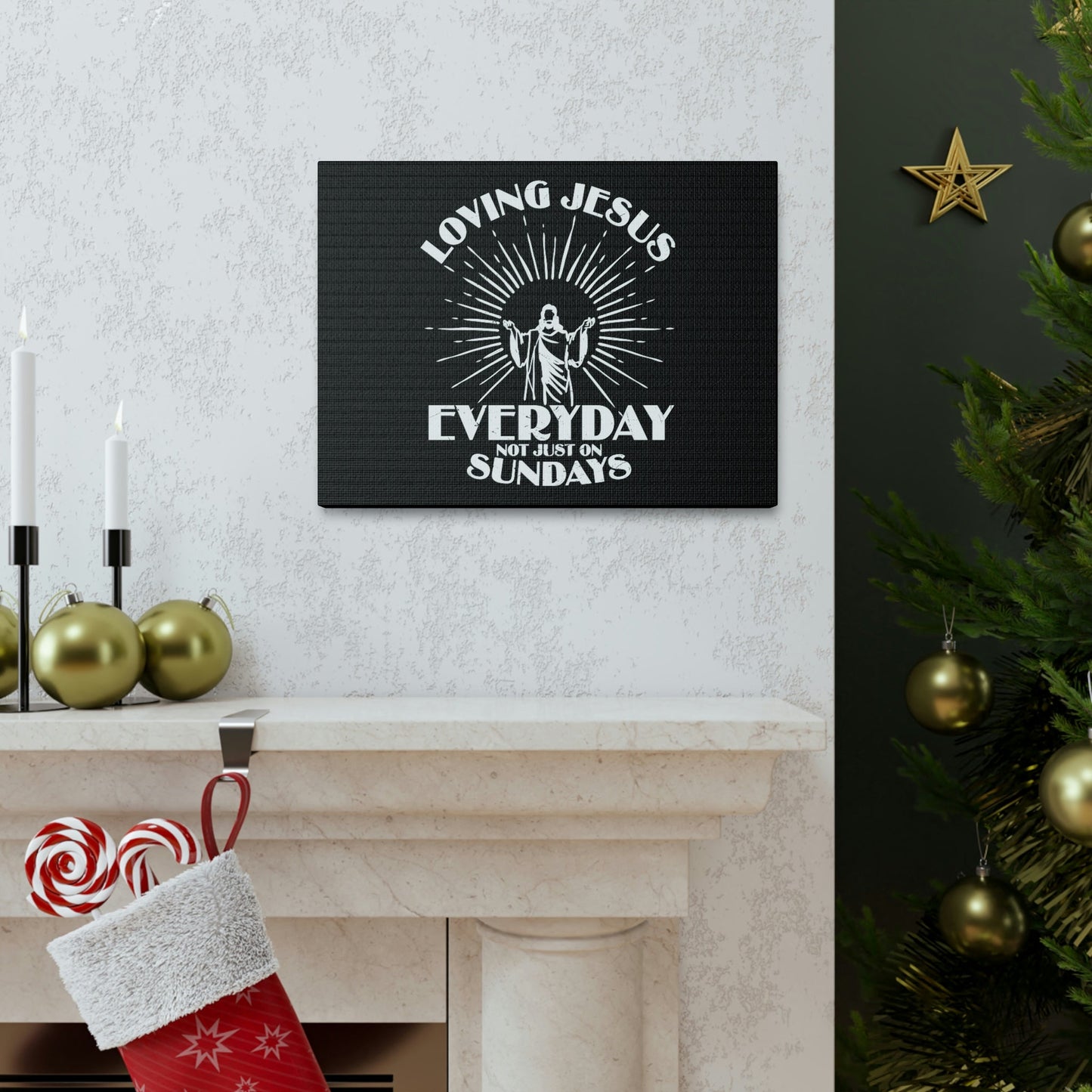 Love Jesus Everyday Luke 10:27 Christian Wall Art Bible Verse Print Ready to Hang Unframed-Express Your Love Gifts