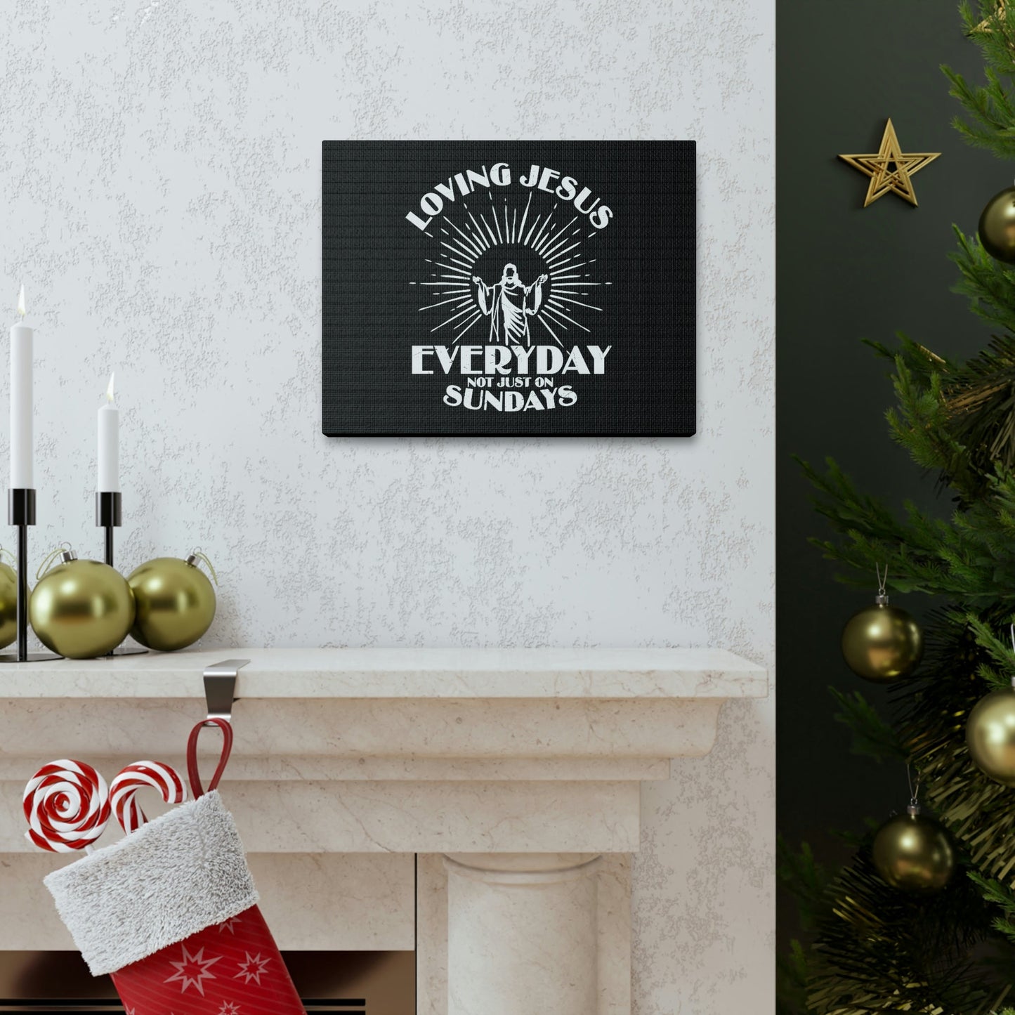 Love Jesus Everyday Luke 10:27 Christian Wall Art Bible Verse Print Ready to Hang Unframed-Express Your Love Gifts