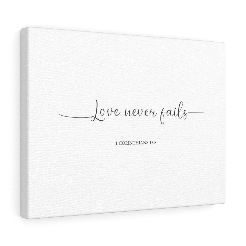 Love Never Fails Line 1 Corinthians 13:8 Bible Verse Canvas Christian Wall Art Ready to Hang Unframed-Express Your Love Gifts