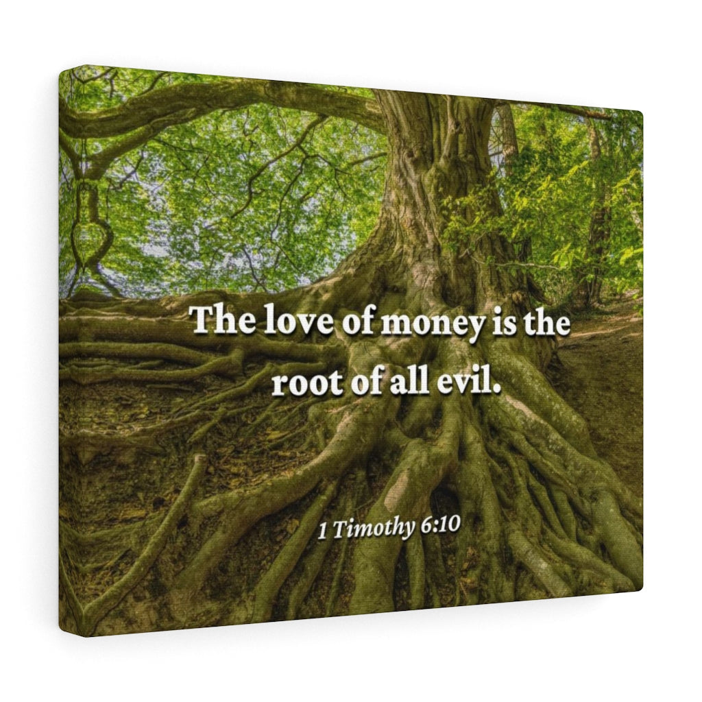 Love Of Money 1 Timothy 6:10 Bible Verse Canvas Christian Wall Art Ready to Hang Unframed-Express Your Love Gifts