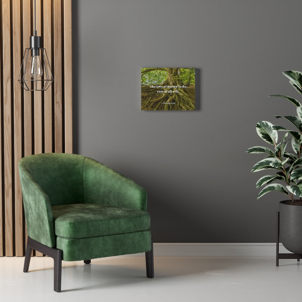 Love Of Money 1 Timothy 6:10 Bible Verse Canvas Christian Wall Art Ready to Hang Unframed-Express Your Love Gifts