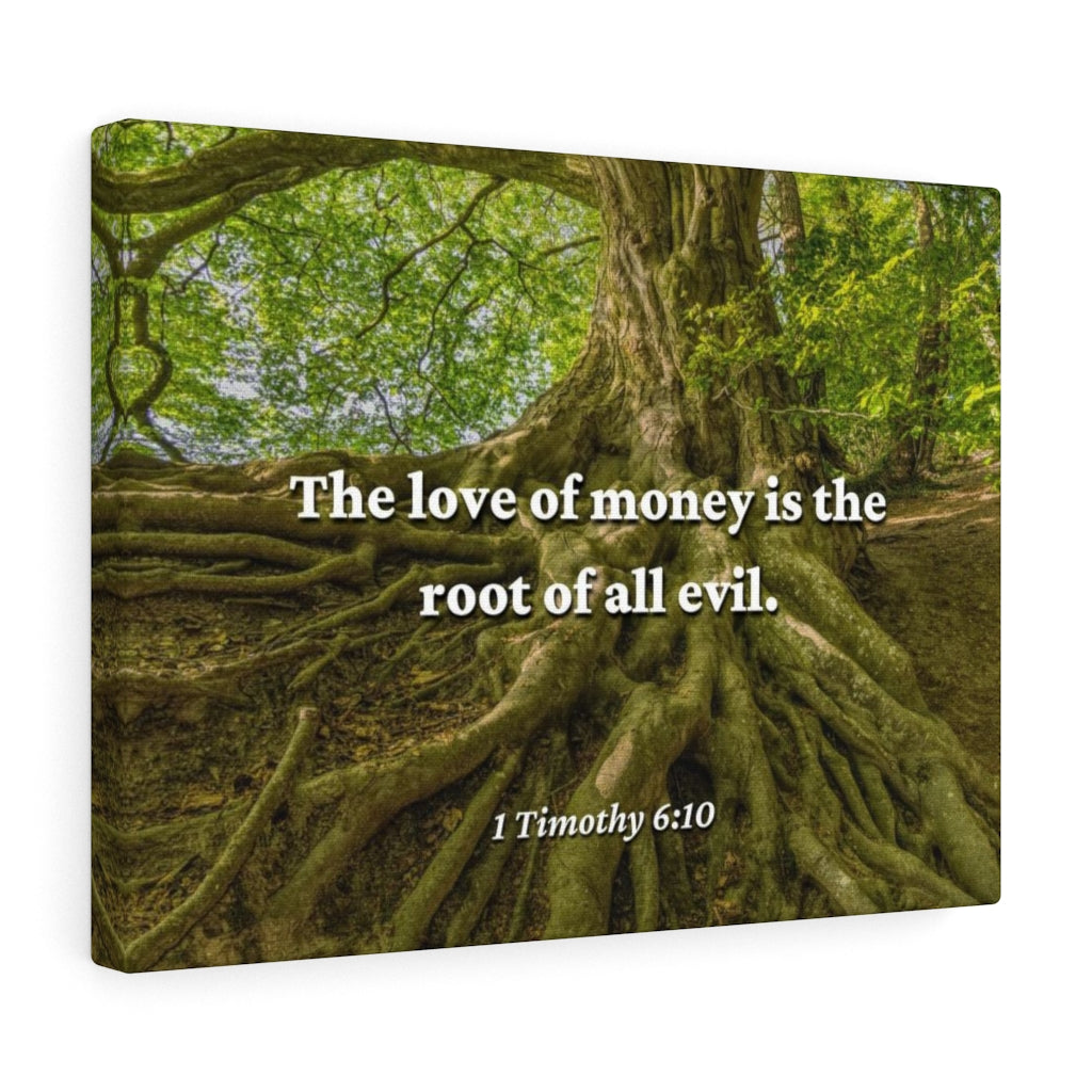 Love Of Money 1 Timothy 6:10 Bible Verse Canvas Christian Wall Art Ready to Hang Unframed-Express Your Love Gifts