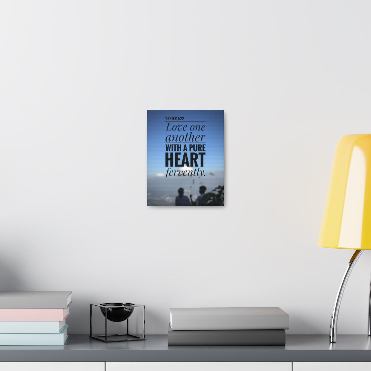 Scripture Walls Love One Another 1 Peter 1:22 Bible Verse Canvas Christian Wall Art Bible Verse Print Ready To Hang Unframed-Express Your Love Gifts
