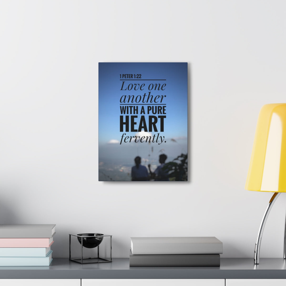 Scripture Walls Love One Another 1 Peter 1:22 Bible Verse Canvas Christian Wall Art Bible Verse Print Ready To Hang Unframed-Express Your Love Gifts