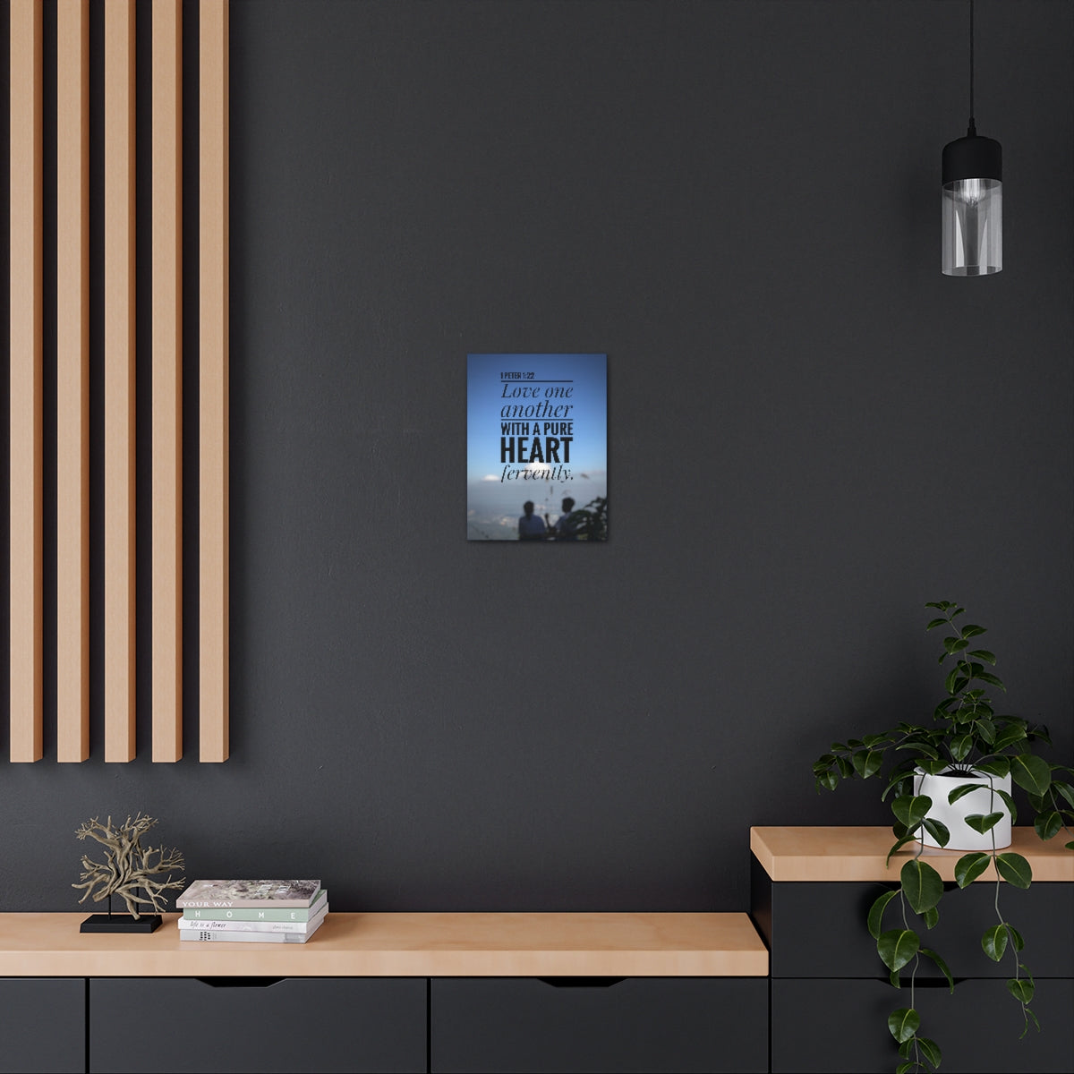 Scripture Walls Love One Another 1 Peter 1:22 Bible Verse Canvas Christian Wall Art Bible Verse Print Ready To Hang Unframed-Express Your Love Gifts