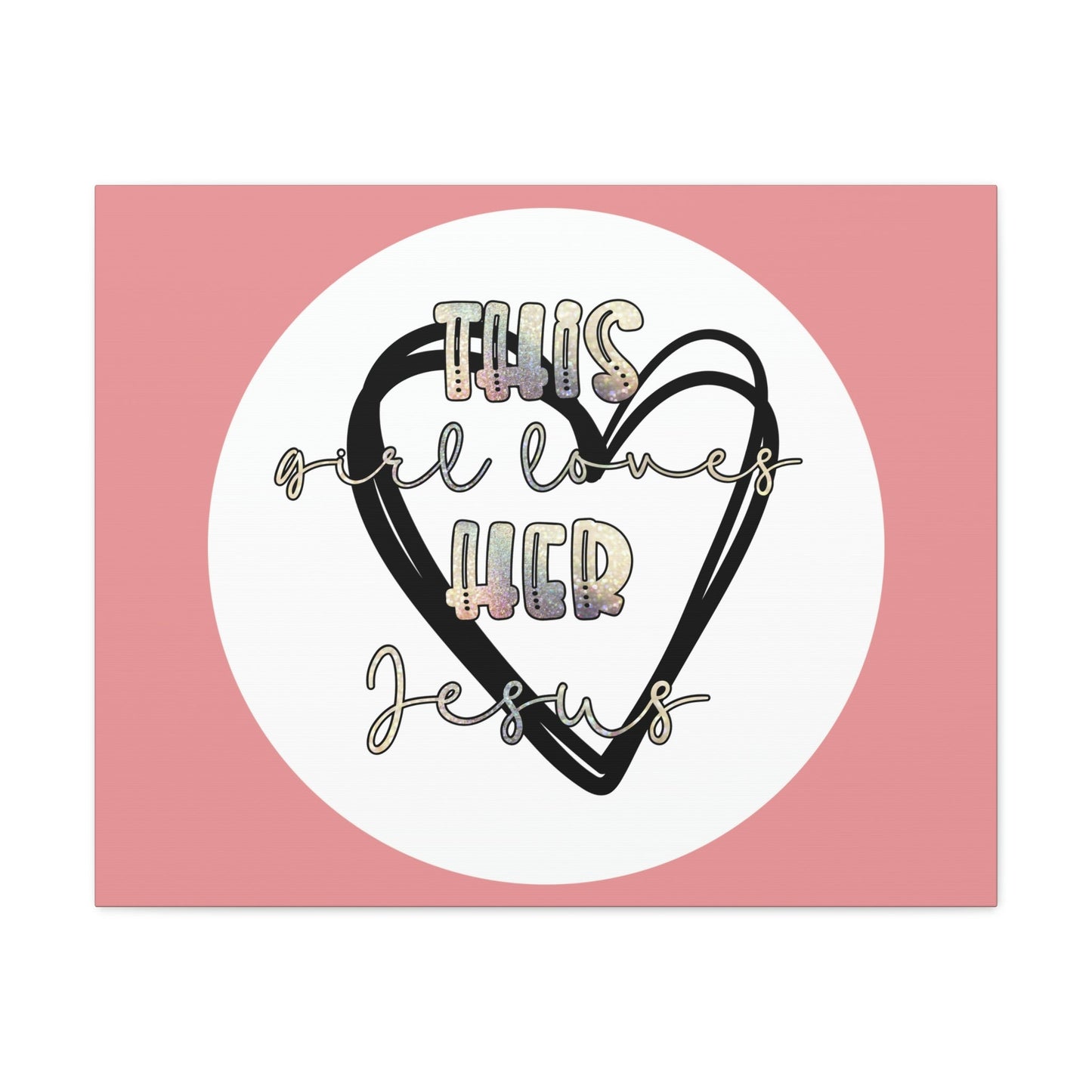 Scripture Walls Loves Her Jesus John 14:21 Heart Black Bible Canvas Christian Wall Art Ready to Hang Unframed-Express Your Love Gifts