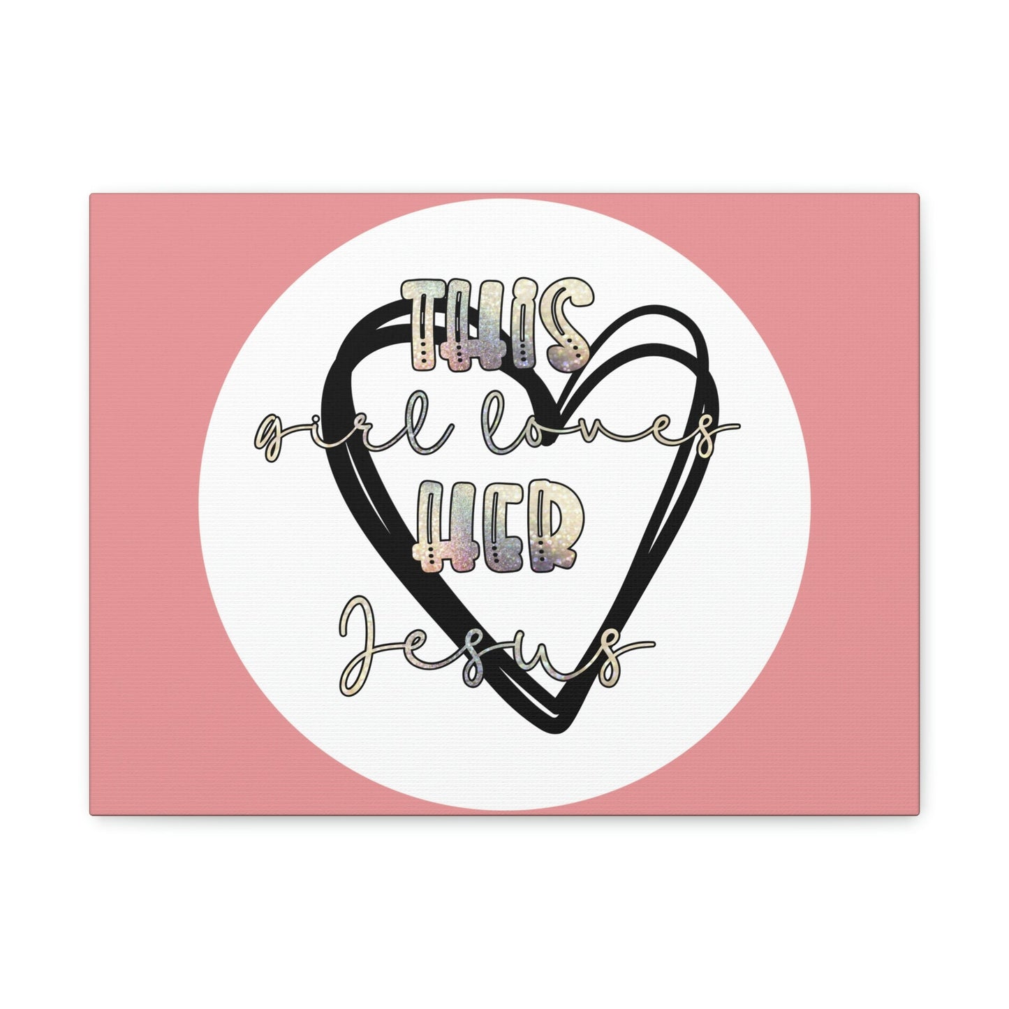 Scripture Walls Loves Her Jesus John 14:21 Heart Black Bible Canvas Christian Wall Art Ready to Hang Unframed-Express Your Love Gifts