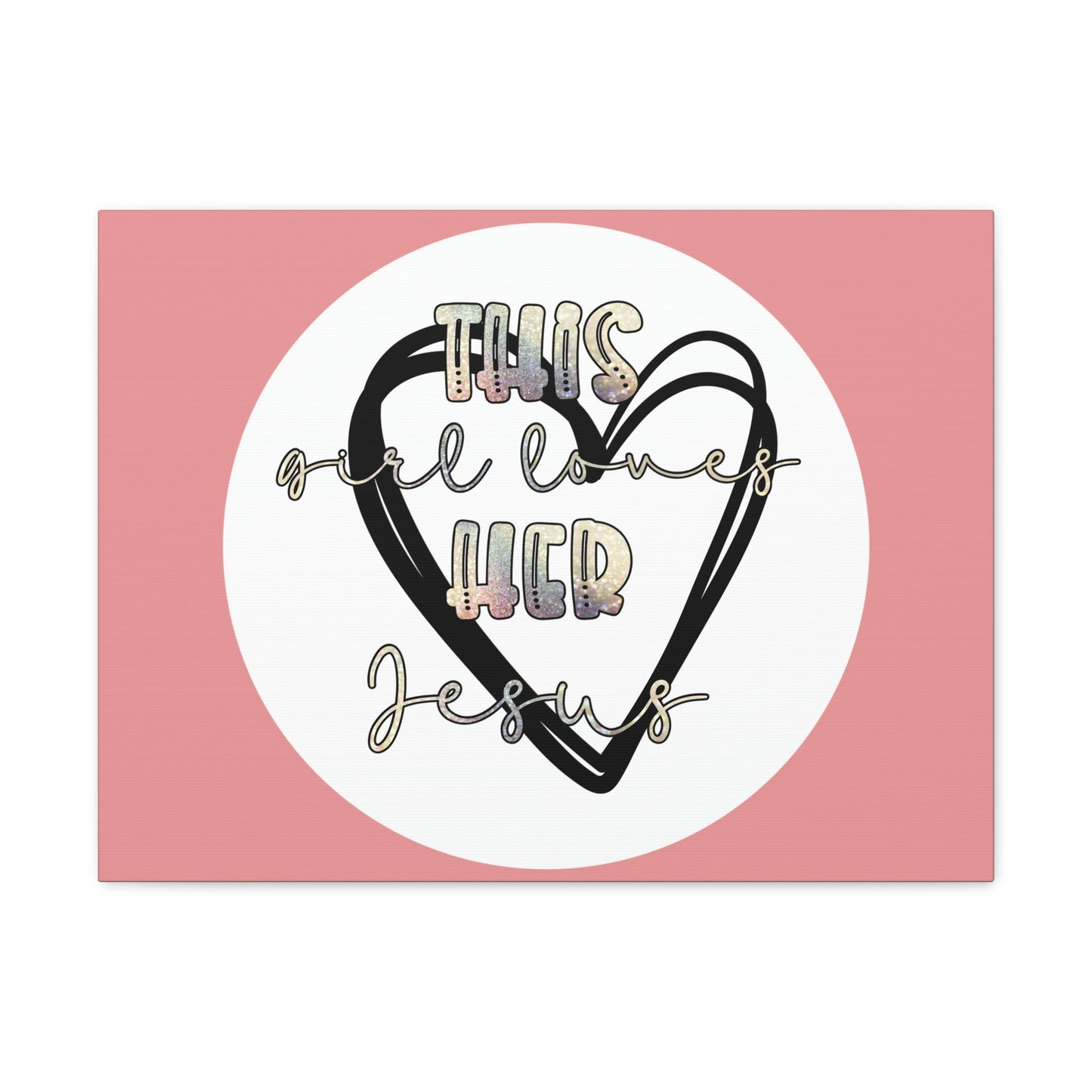 Scripture Walls Loves Her Jesus John 14:21 Heart Black Bible Canvas Christian Wall Art Ready to Hang Unframed-Express Your Love Gifts
