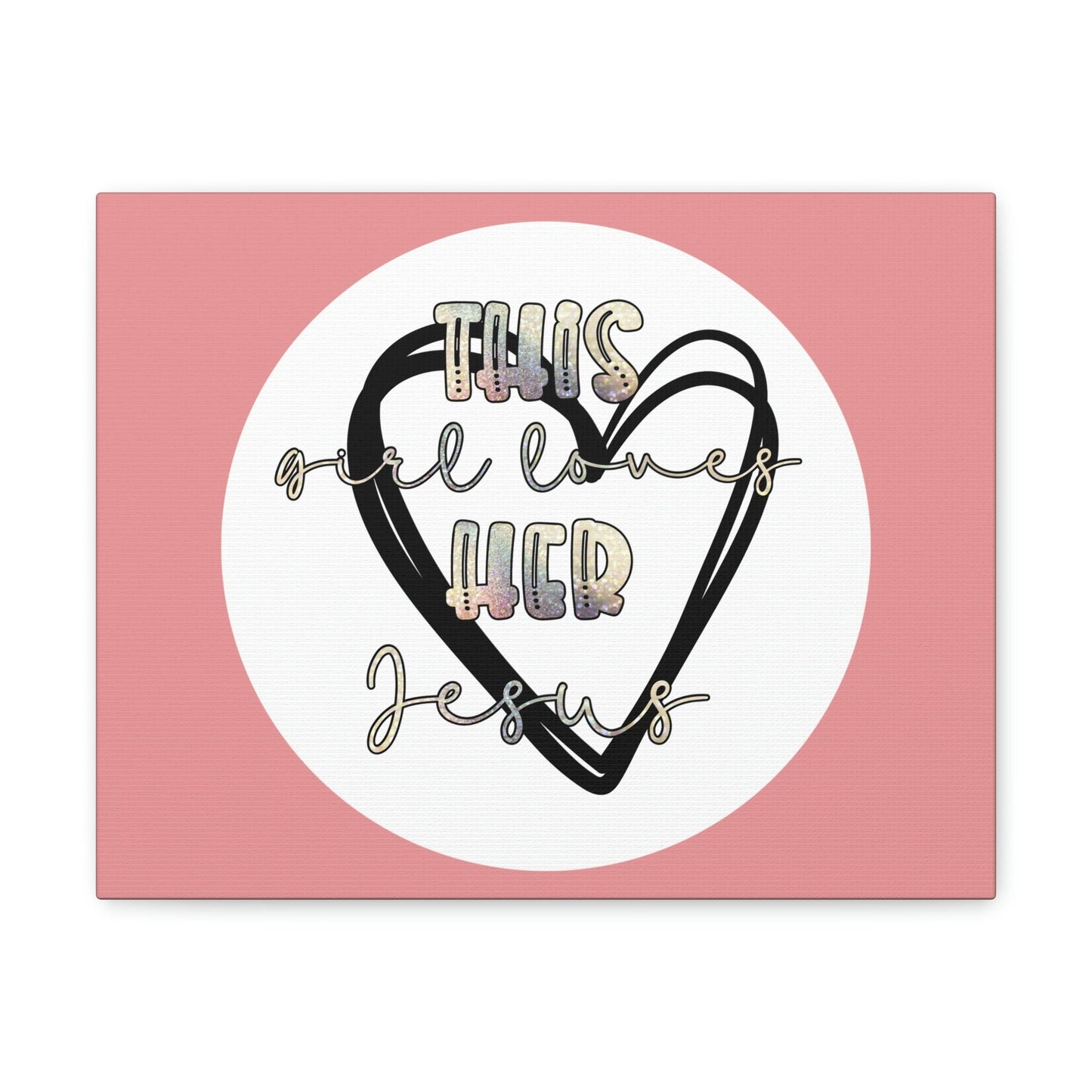 Scripture Walls Loves Her Jesus John 14:21 Heart Black Bible Canvas Christian Wall Art Ready to Hang Unframed-Express Your Love Gifts