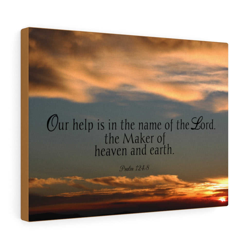 Maker Heaven And Earth Psalm 124:8 Bible Verse Canvas Christian Wall Art Ready to Hang Unframed-Express Your Love Gifts