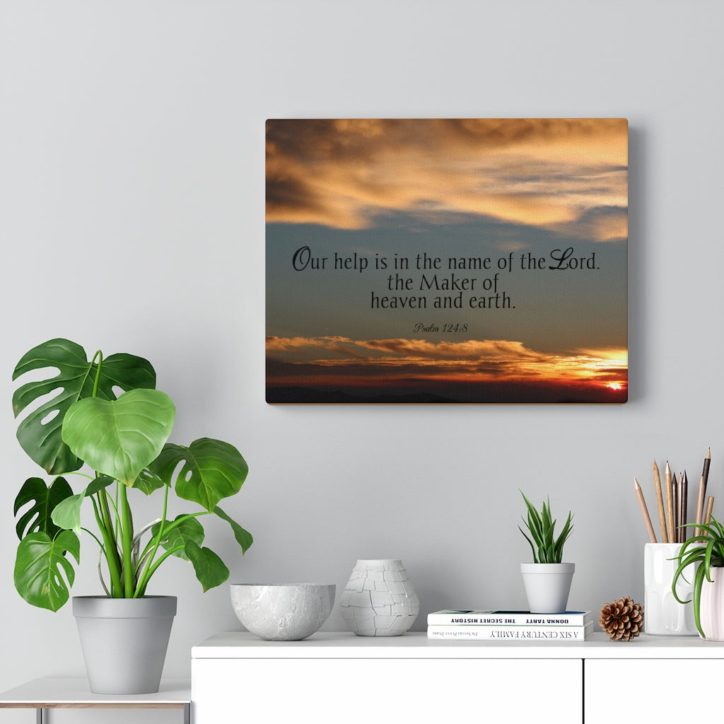 Maker Heaven And Earth Psalm 124:8 Bible Verse Canvas Christian Wall Art Ready to Hang Unframed-Express Your Love Gifts