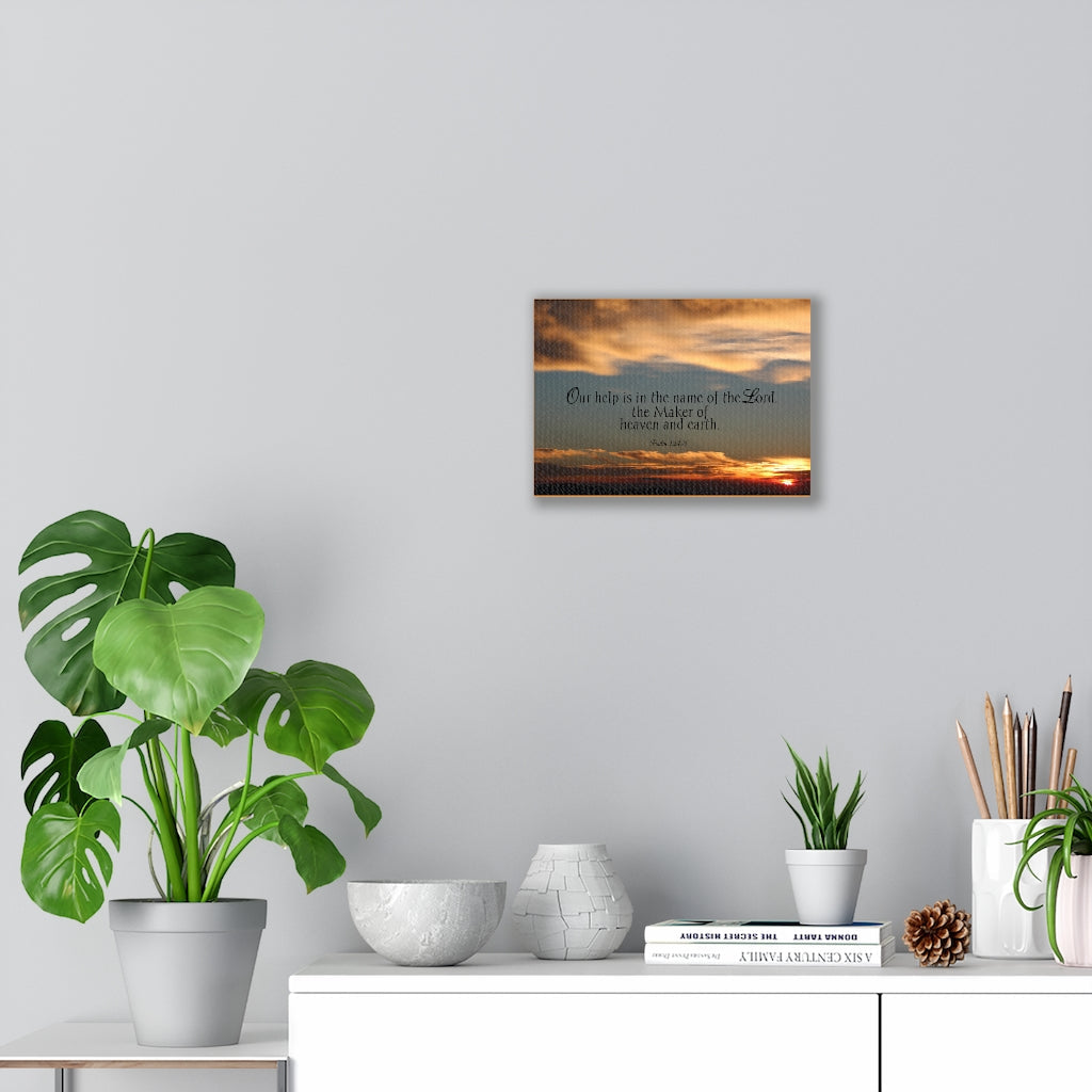 Maker Heaven And Earth Psalm 124:8 Bible Verse Canvas Christian Wall Art Ready to Hang Unframed-Express Your Love Gifts