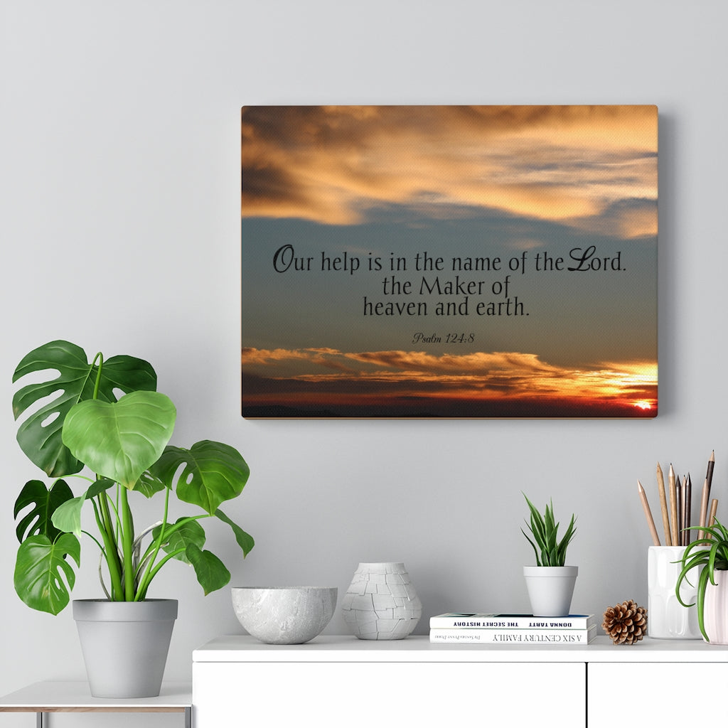 Maker Heaven And Earth Psalm 124:8 Bible Verse Canvas Christian Wall Art Ready to Hang Unframed-Express Your Love Gifts