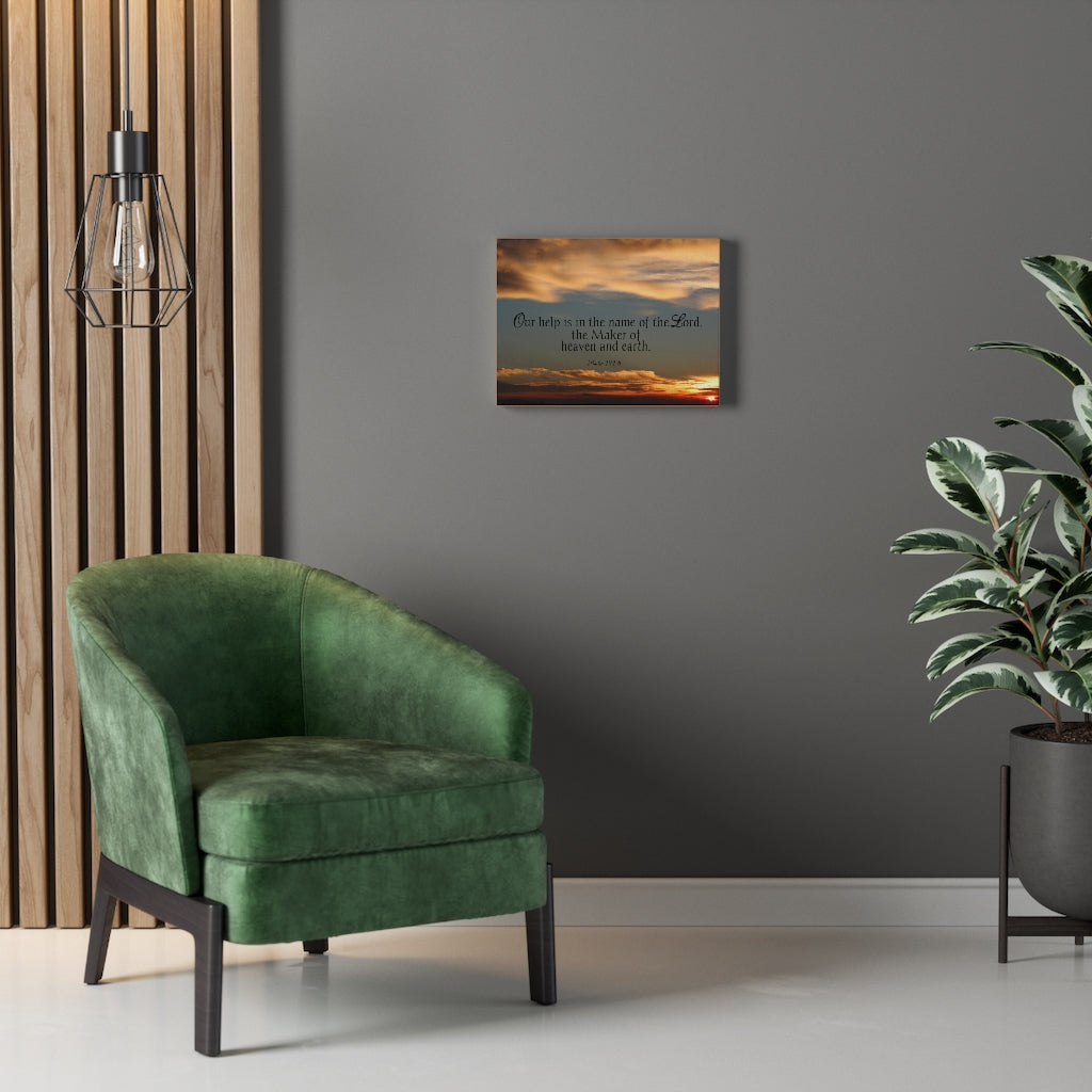 Maker Heaven And Earth Psalm 124:8 Bible Verse Canvas Christian Wall Art Ready to Hang Unframed-Express Your Love Gifts