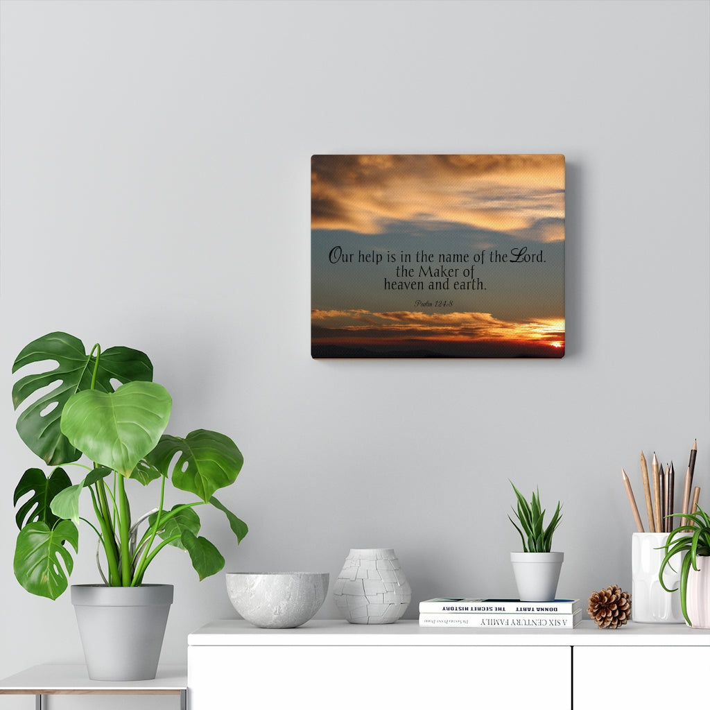 Maker Heaven And Earth Psalm 124:8 Bible Verse Canvas Christian Wall Art Ready to Hang Unframed-Express Your Love Gifts