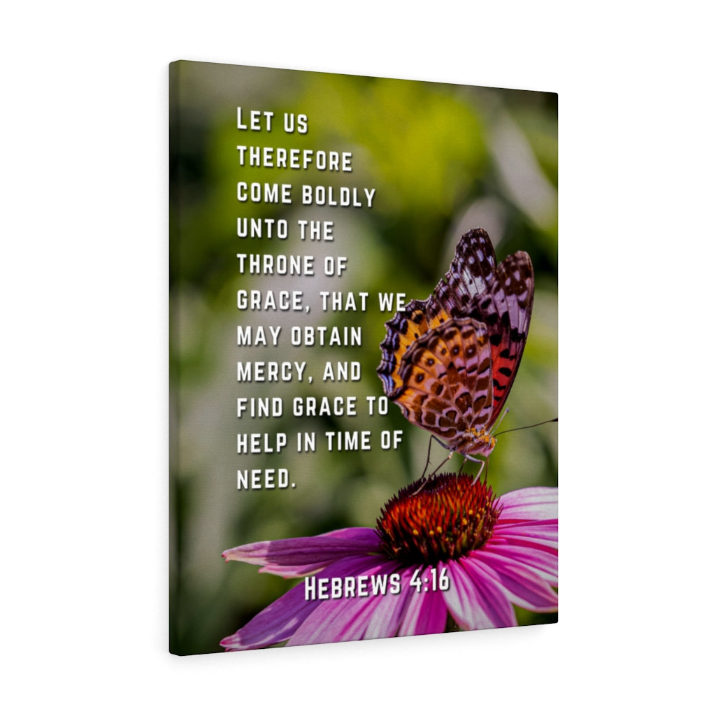 May Obtain Mercy Hebrews 4:16 Bible Verse Canvas Christian Wall Art Ready to Hang Unframed-Express Your Love Gifts