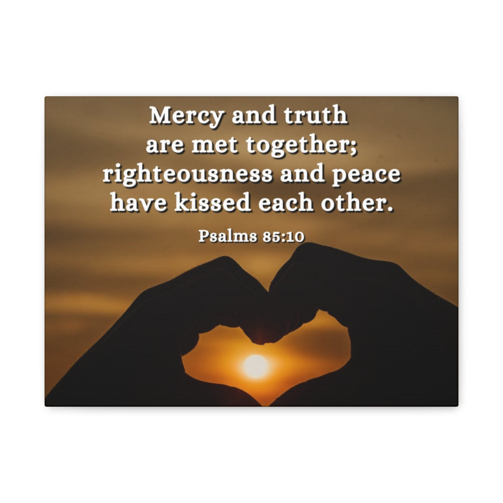 Scripture Walls Mercy And Truth Psalms 85:10 Bible Verse Canvas Christian Wall Art Ready to Hang Unframed-Express Your Love Gifts