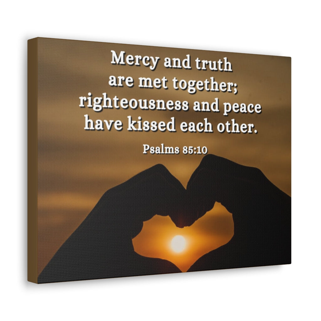 Scripture Walls Mercy And Truth Psalms 85:10 Bible Verse Canvas Christian Wall Art Ready to Hang Unframed-Express Your Love Gifts