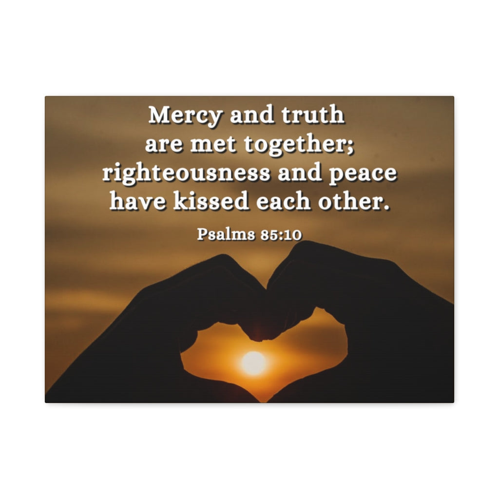 Scripture Walls Mercy And Truth Psalms 85:10 Bible Verse Canvas Christian Wall Art Ready to Hang Unframed-Express Your Love Gifts