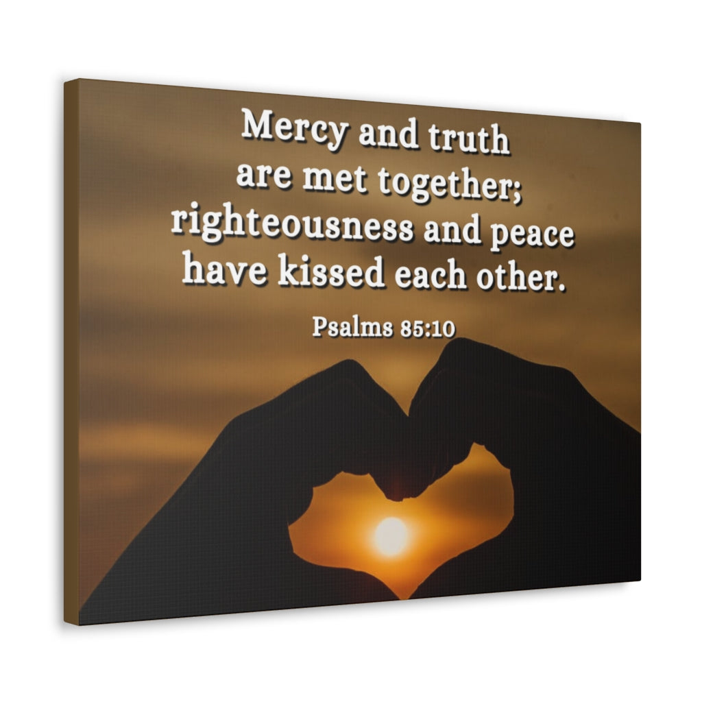 Scripture Walls Mercy And Truth Psalms 85:10 Bible Verse Canvas Christian Wall Art Ready to Hang Unframed-Express Your Love Gifts