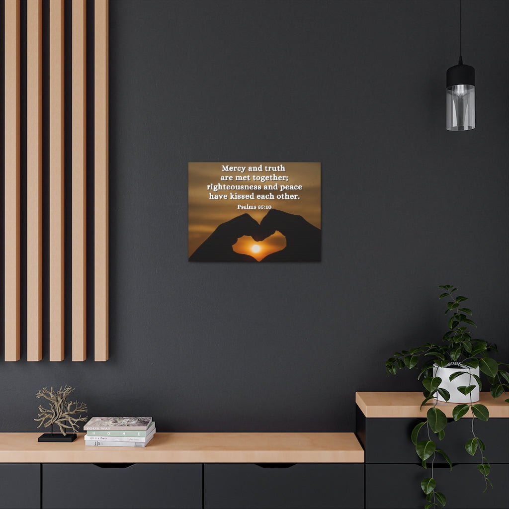 Scripture Walls Mercy And Truth Psalms 85:10 Bible Verse Canvas Christian Wall Art Ready to Hang Unframed-Express Your Love Gifts
