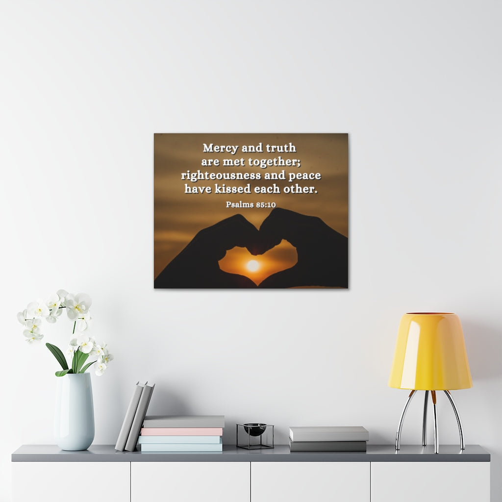 Scripture Walls Mercy And Truth Psalms 85:10 Bible Verse Canvas Christian Wall Art Ready to Hang Unframed-Express Your Love Gifts