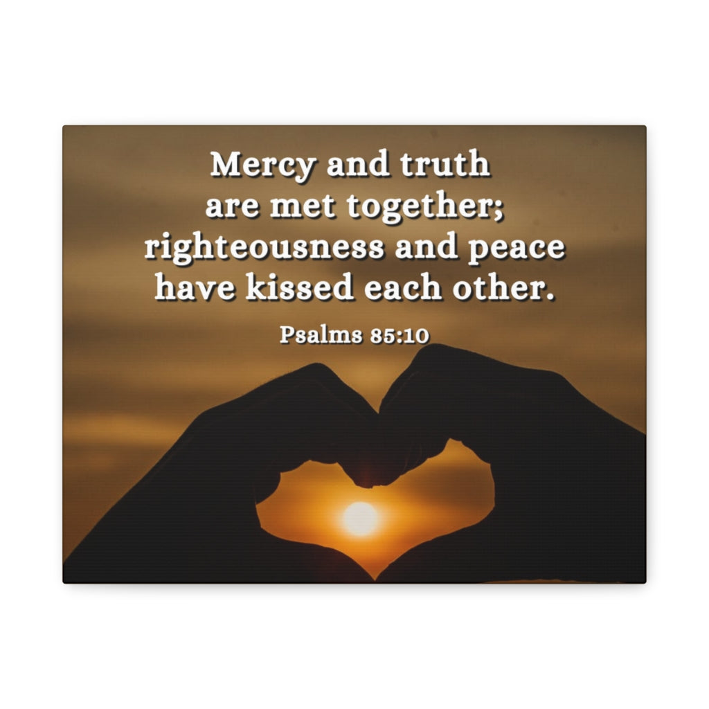 Scripture Walls Mercy And Truth Psalms 85:10 Bible Verse Canvas Christian Wall Art Ready to Hang Unframed-Express Your Love Gifts