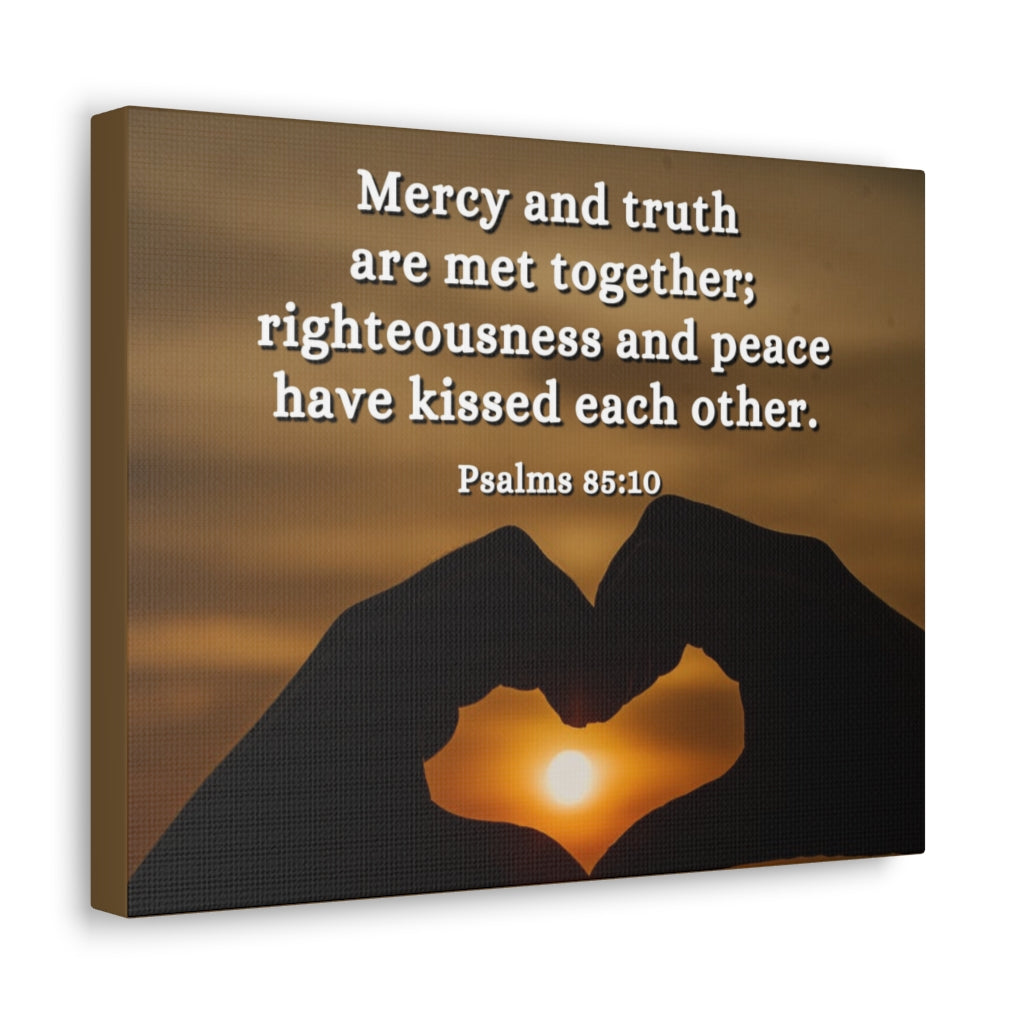 Scripture Walls Mercy And Truth Psalms 85:10 Bible Verse Canvas Christian Wall Art Ready to Hang Unframed-Express Your Love Gifts