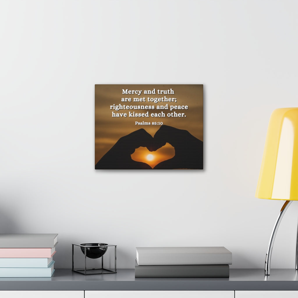 Scripture Walls Mercy And Truth Psalms 85:10 Bible Verse Canvas Christian Wall Art Ready to Hang Unframed-Express Your Love Gifts