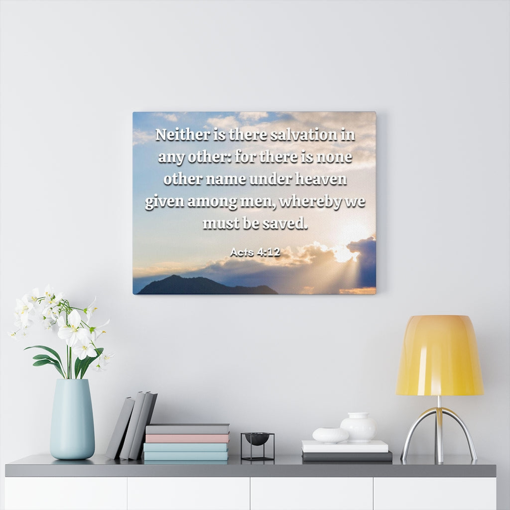 Must Be Saved Acts 4:12 Bible Verse Canvas Christian Wall Art Ready to Hang Unframed-Express Your Love Gifts